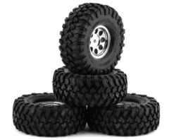 Traxxas TRX-4 Pre-Mounted Canyon Trail 1.9" Crawler Tires W/8-hole Mag Wheels (Chrome) (4)