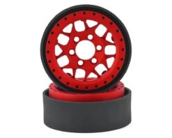 Vanquish Products KMC XD127 Bully 1.9" Beadlock Crawler Wheels (Red) (2) -Traxxas Shop vps07713