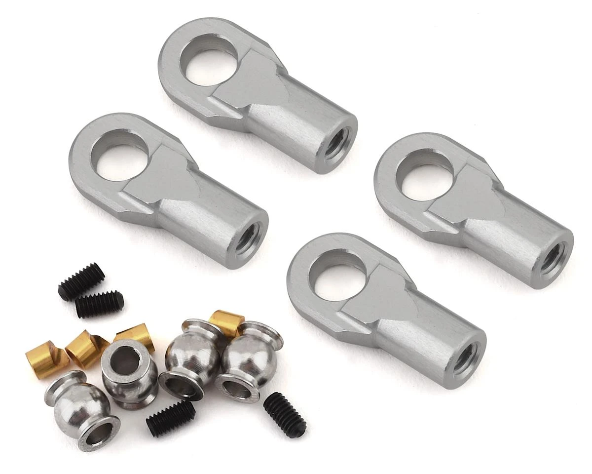 Vanquish Products M4 Machined Straight Rod Ends (Silver) (4) 3 Vanquish Products M4 Machined Straight Rod Ends (Silver) (4)