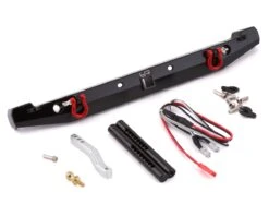 Yeah Racing TRX-4/SCX10 II Aluminum Rear Bumper W/LEDs & Tow Hook (Black)