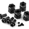 Yeah Racing 12mm Aluminum Hex Adaptors (Black) (4) (15mm Offset)