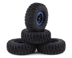 Yeah Racing Claw 1.9" Pre-Mounted Tires W/Aluminum Beadlock Wheels (Black) (4) W/12mm Hex