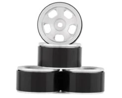 Yeah Racing SCX24 1.0" Aluminum 5 Spoke Slotted Beadlock Wheels (Silver) (4)