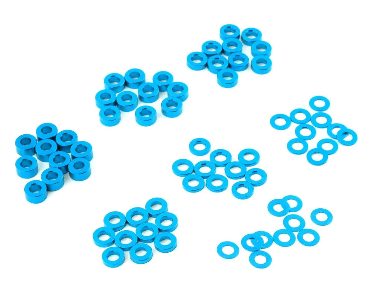 Yeah Racing 3x0.25/0.5/1.5/2/2.5/3mm Flat Washer Set (Blue) (70) 4 Yeah Racing 3x0.25/0.5/1.5/2/2.5/3mm Flat Washer Set (Blue) (70) - Image 2