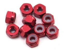 Yeah Racing 3mm Aluminum Lock Nut (10) (Red)